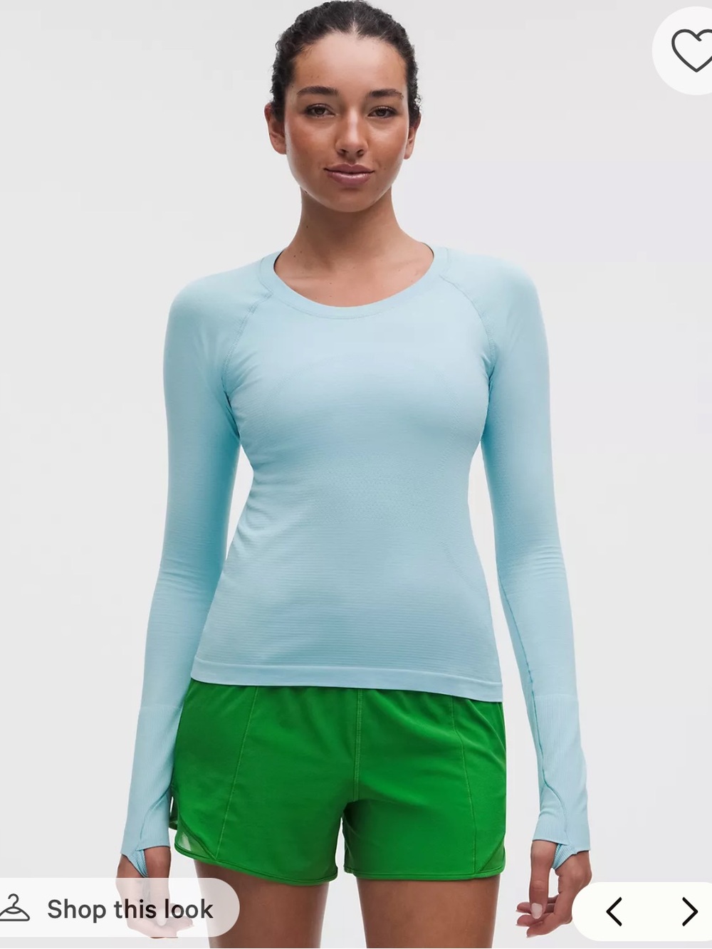 lululemon athletica Long Sleeve Top in Light Blue